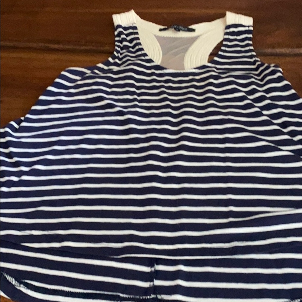 Cute nautical tank top with mesh detail in back